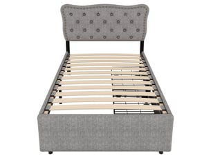 Lit avec rangement 90x200 cm ZOVIRA coloris gris