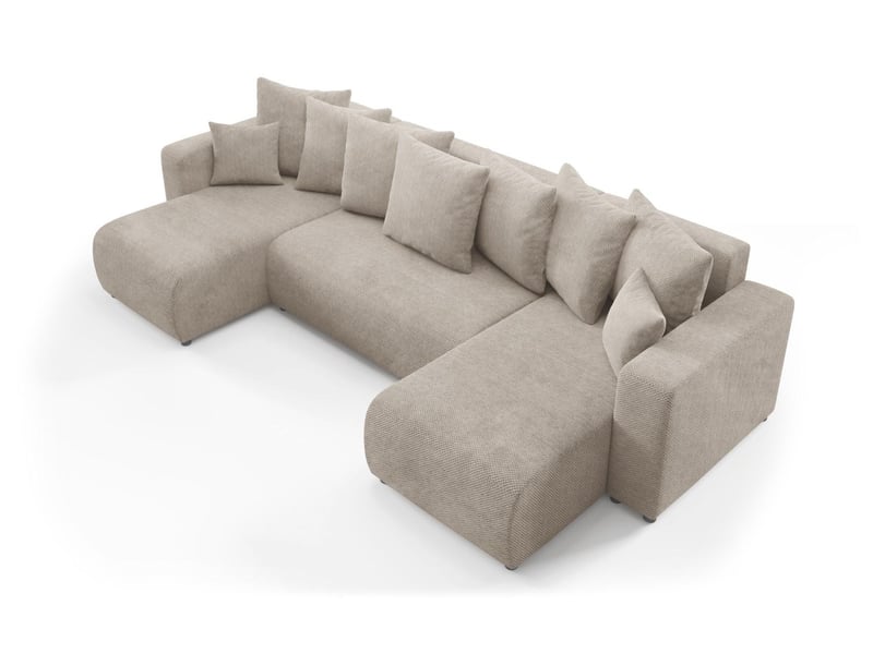 Canapé d'angle convertible evora u beige  - Conforama C
