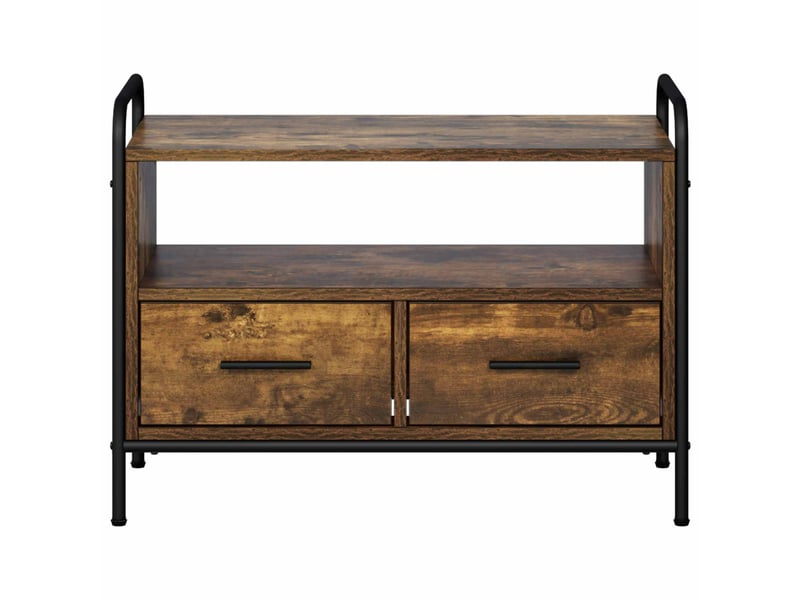  Meuble tv moderne, banc tv 67,5x33x50 cm chêne fumé bois d'ingénierie shl26763  - Conforama D