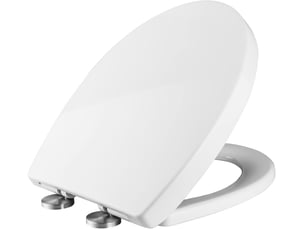 Abattant wc forme o lunette de toilette blanche universelle 47x38cm