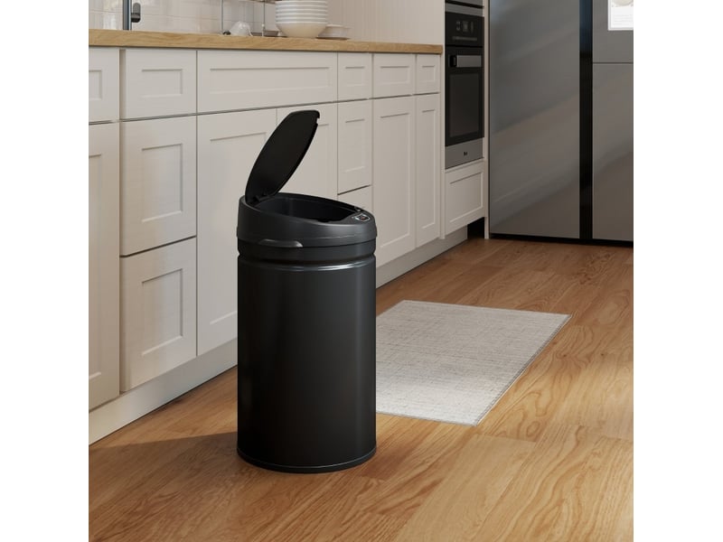 Poubelle à capteur 30 l 32 x 30,5 x 51 cm – noire – ouverture sans contact et fermeture douce - Conforama D