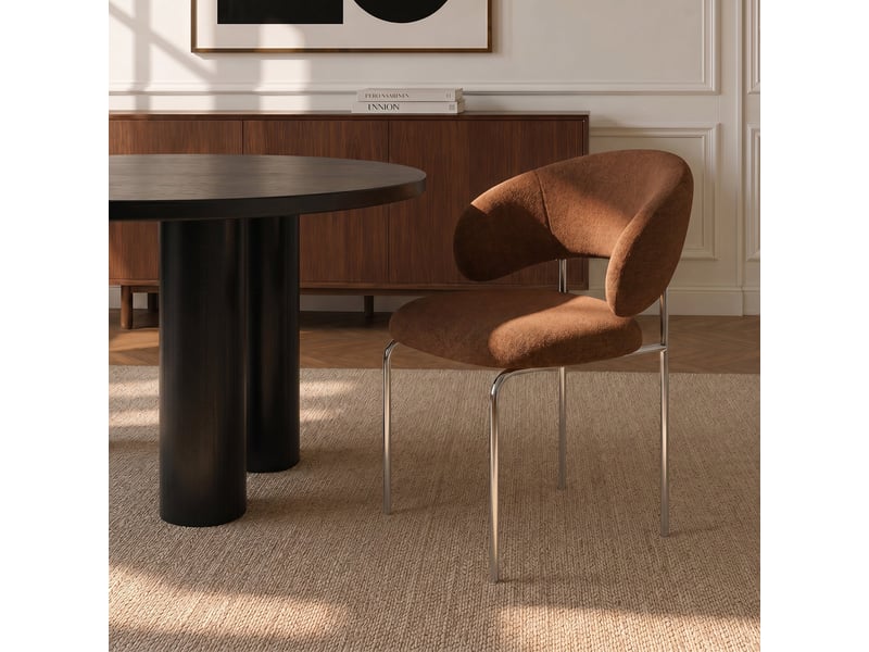  Chaises en tissu tramé toucher doux terracotta dolce AC22TDTC - Conforama B