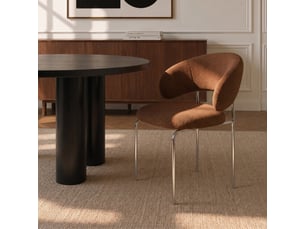 Chaises en tissu tramé toucher doux terracotta dolce