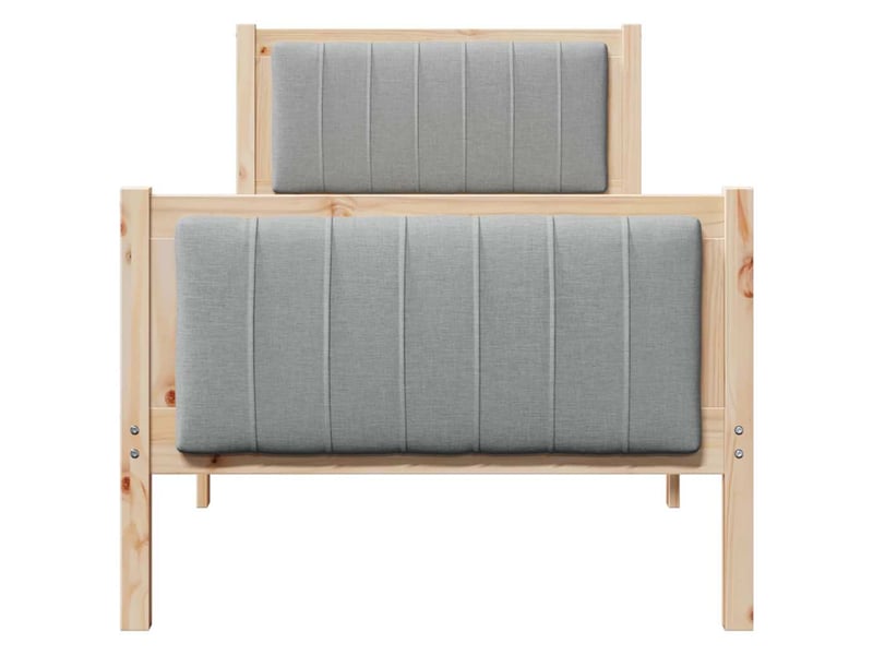 Lit simple- lit adulte - cadre de lit avec tête de lit marron et gris clair 80 x 200 cm - Conforama D