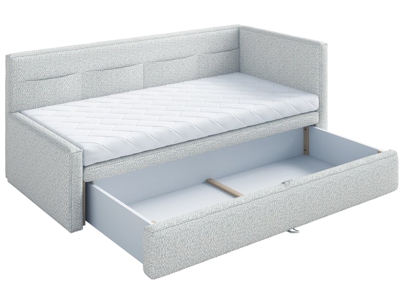  Selsey nesmi - lit rembourré - 90x200 cm - tissu tressé bleu clair Nesmi - Conforama E