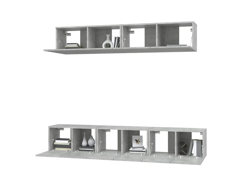  Ensemble de meubles tv 5 pcs gris béton bois d'ingénierie shl44837  - Conforama D