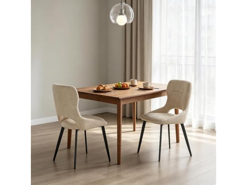  Chaises de salon rembourrées – lot de 2 – chaise d'accent moderne et chaise à manger  - Conforama D