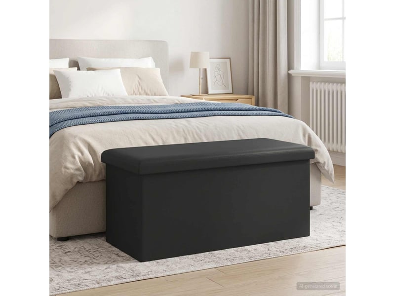  Banc chambre, banc de rangement pliable gris 180 kg 80 l 77x38x38 cm pvc  - Conforama B