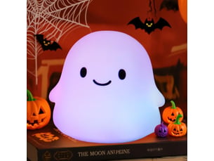 Veilleuse fantôme halloween pour chambre d’enfant, lampe moelleuse rechargeable usb avec minuterie