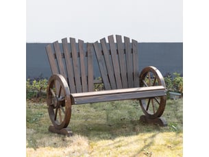Banc de jardin,108x66x95 cm,2 places avec accoudoirs,bois,brun foncé