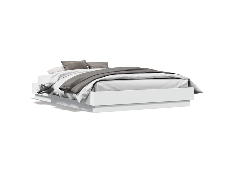  Lit double- lit adulte -  cadre de lit sans matelas blanc 135x190 cm  - Conforama A