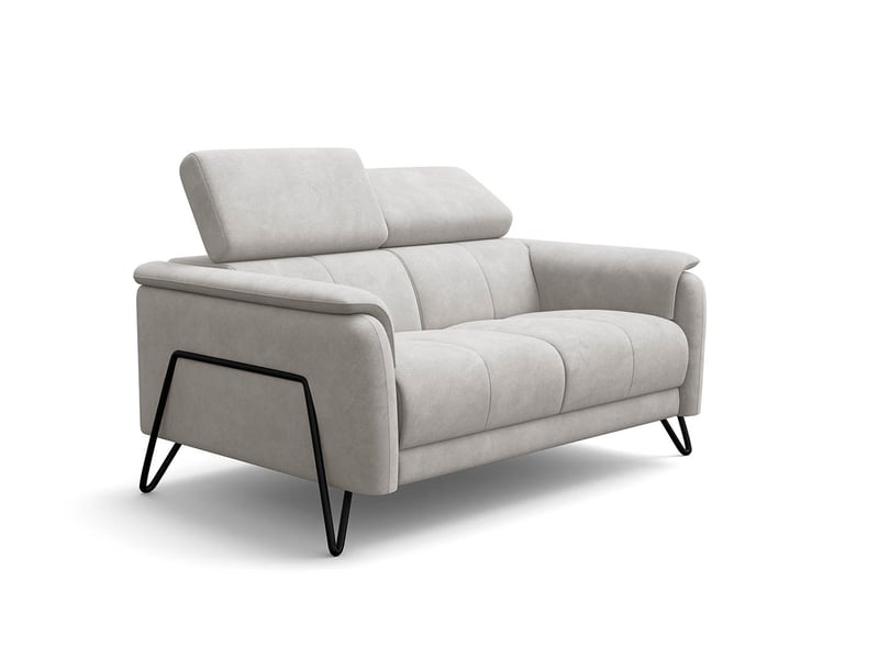  Canapé 2 places roden, tissu velours crème RODEN - Conforama A
