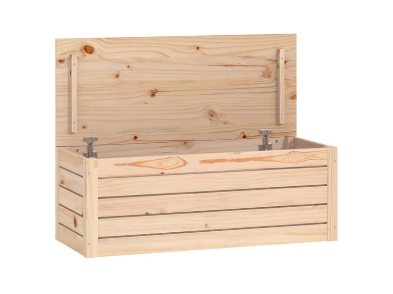  Boîte de rangement, coffre de rangement 89x36,5x33 cm bois massif de pin  - Conforama A
