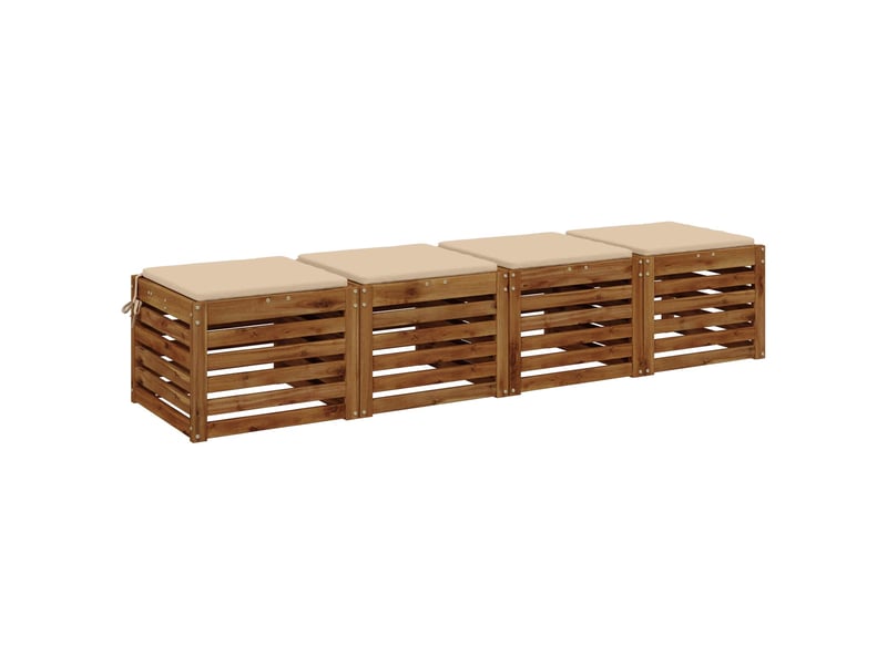 Lot de 4 coussins de siège, coussins d'assise soest 100 % polyester crème cf60372 - Conforama C