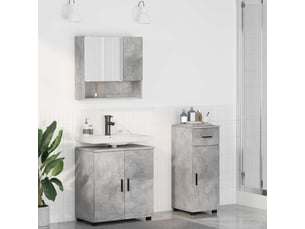 Ensemble de mobilier de salle de bain 3 pc gris béton cf64379