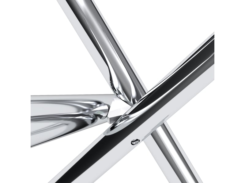  Table ronde en verre trempé et métal 80x80x76 cm - design minimaliste moderne  - Conforama D