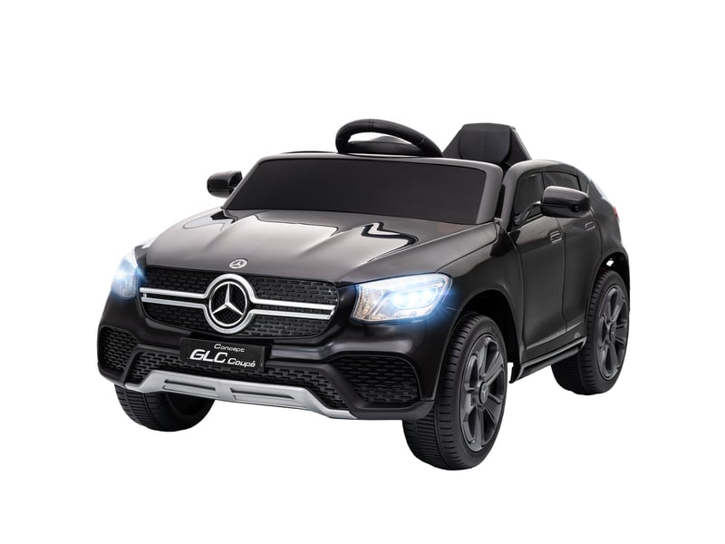  Voiture électrique pour enfants, 12 v, avec télécommande, lumières led, musique, 3 vitesses, 3-6 ans, noire  - Conforama B