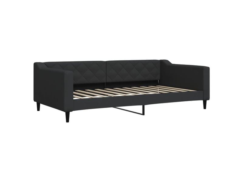 Lit simple- lit adulte - lit de jour avec gigogne sans matelas noir 100x200 cm - Conforama C
