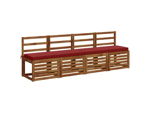 Lot de 2 coussins de banc, coussins d'assise vught 100 % polyester bordeaux cf57922