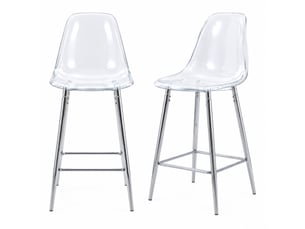 tabouret de bar  <strong>STILVORA</strong>  - argenté hauteur d'assise 65 cm vendu Par paire