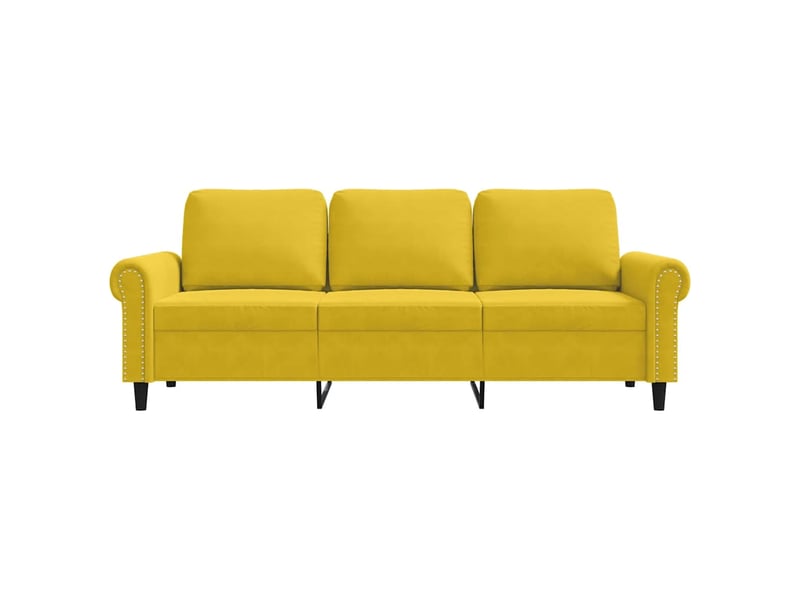  Canapé 3 places, canapé droit fixe jaune 180 cm velours shl48470  - Conforama D