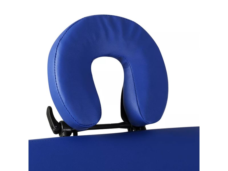  Table pliable de massage 3 zones avec cadre en bois bleu 02_0001882  - Conforama C