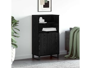 Buffet - haut armoire noir 60 x 36 x 110 cm bois d'ingénierie