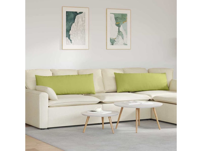 Lot de 2 coussins de canapé, coussins décoratifs tissu vert clair 120 x 40 cm cf58971 - Conforama B