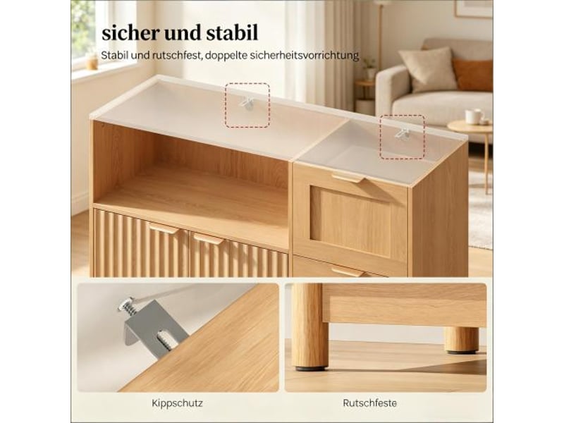  Armoire de salon – buffet polyvalent et grand placard de cuisine, meuble de rangement  - Conforama E
