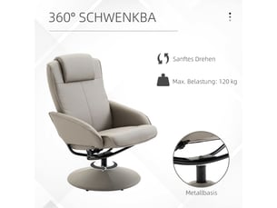 Fauteuil relax manuel  <strong></strong> Cuir / Croûte de Cuir gris
