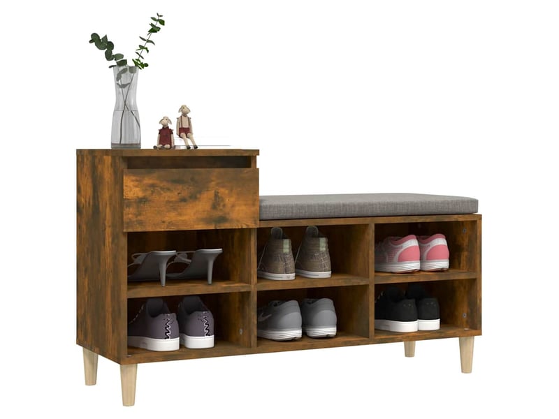  Meuble à chaussure, armoire à chaussures chêne fumé 102x36x60 cm bois d'ingénierie shl9587  - Conforama D