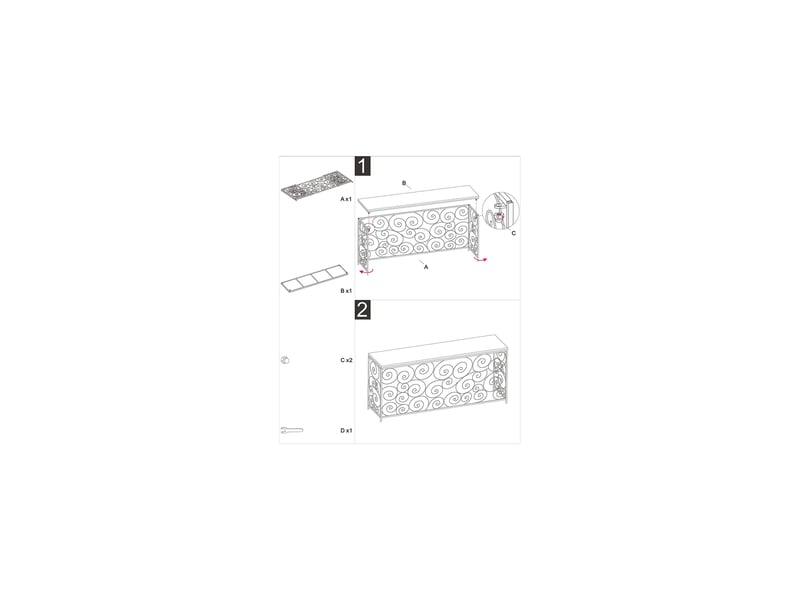  Console goris, un étagère, 140x36x82h cm blanc Goris - Conforama D