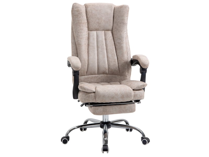  Fauteuil de bureau terian pivotant inclinable avec repose pieds beige  - Conforama A