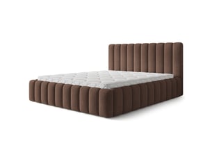 Lit coffre 200x200 cm <strong>MASSENO</strong> <strong></strong> coloris marron
