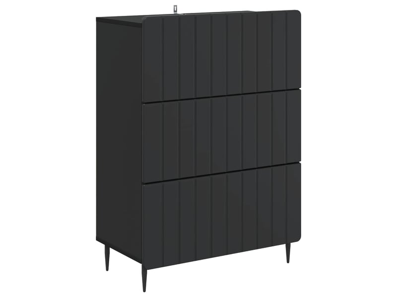  Armoire de rangement bureau, armoire à tiroirs 66 x 34,5 x 92 cm bois d'ingénierie noir  - Conforama A