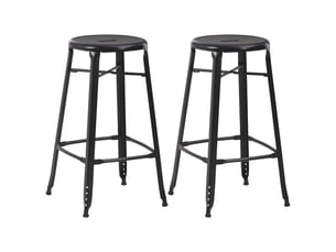 Lot de 2 tabouret de bar, chaise de bar noir acier