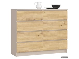 Commode 8 tiroir(s) AKORD Commode K120 coloris beige largeur 120 cm