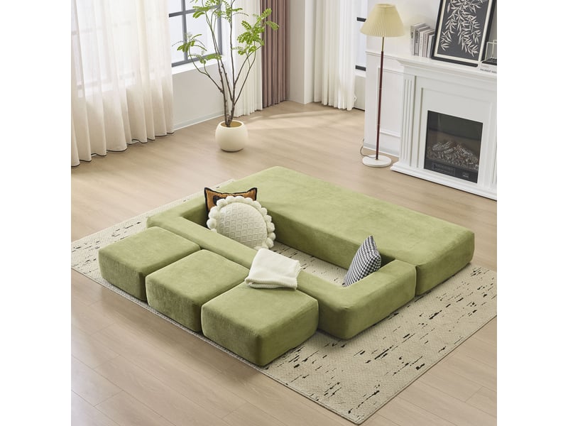  Canapé convertible, canapé-lit, en chenille, repose-pieds, mobilier pour espace de vie, pour salon et séjour  - Conforama R