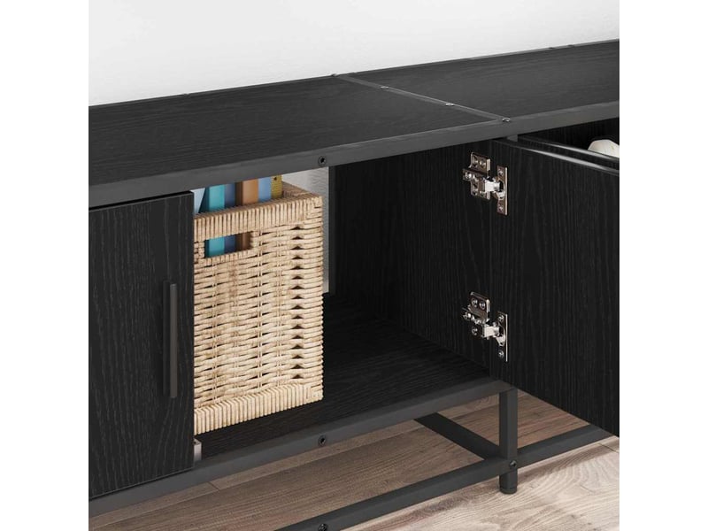  Meuble tv moderne, banc tv 240x35x41 cm chêne noir bois d'ingénierie  - Conforama D