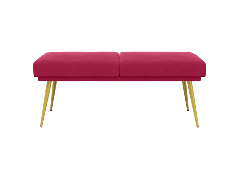  Banc d'entrée, banc à double couche bordeaux 120x45x46 cm velours  - Conforama E