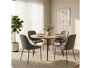 Lot de 4 chaises rembourrées en tissu facile à nettoyer harmony - gris clair