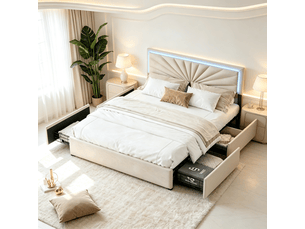 Lit coffre 160x200 cm    coloris beige