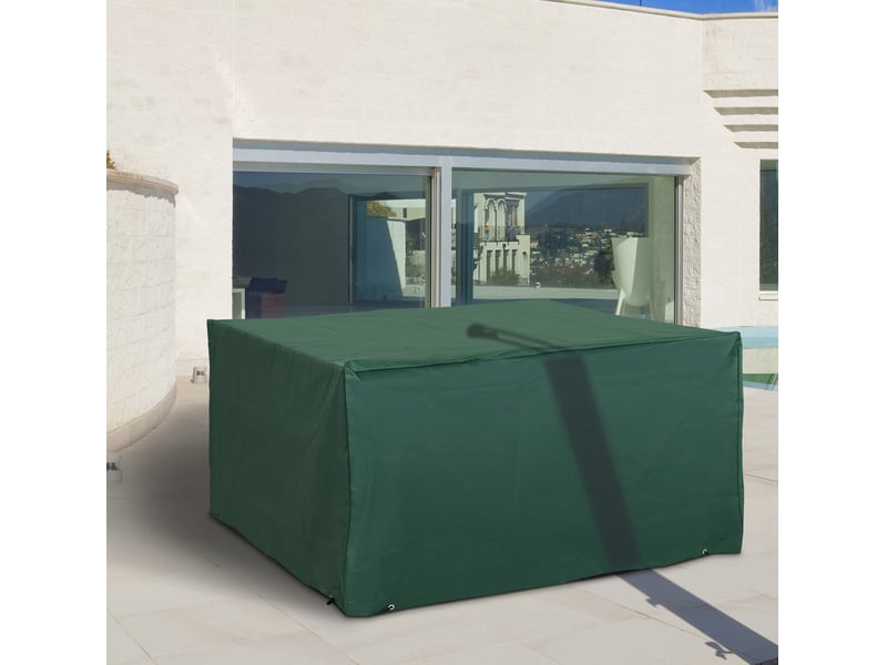  Housse de protection mobilier de jardin 135x135x75 cm – verte – oxford 600d imperméable et résistante aux uv  - Conforama B