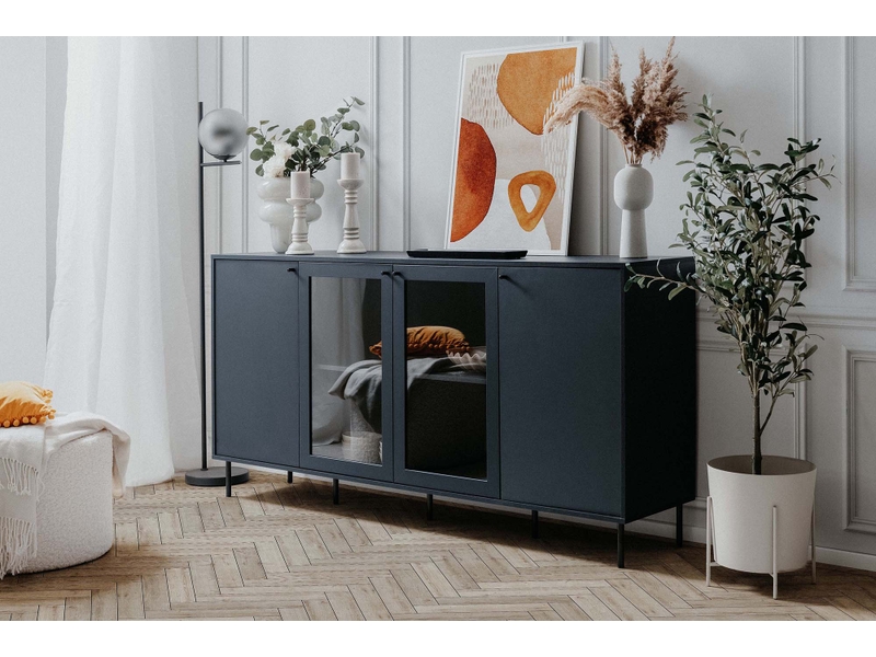 Buffet 4 portes NAVY BLUE W coloris bleu marine - Conforama W