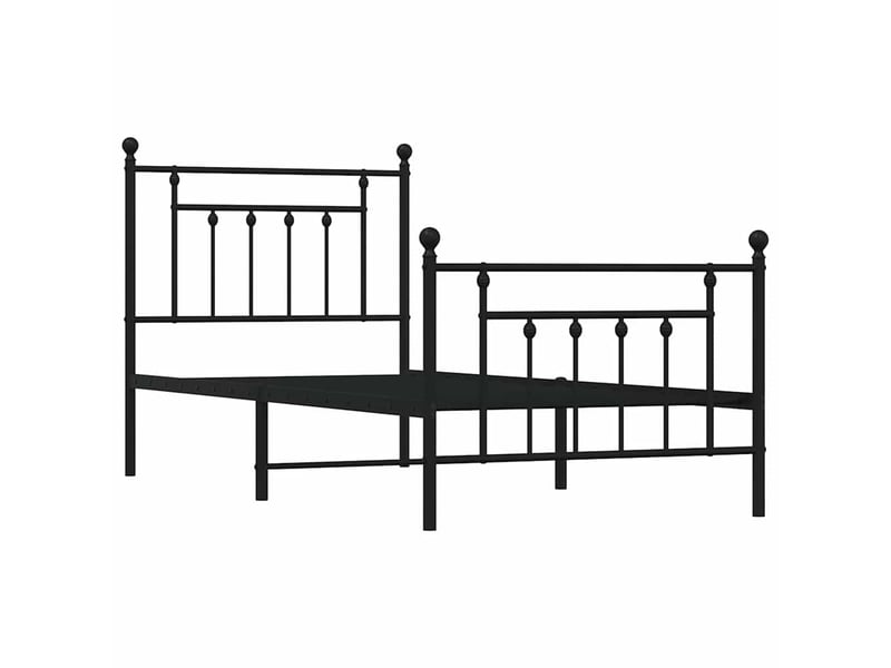  Lit simple- lit adulte -  cadre de lit métal sans matelas avec pied de lit noir 90x200 cm  - Conforama B