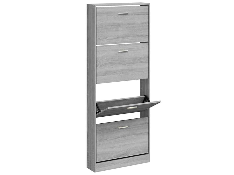  Meuble à chaussure, armoire à chaussures sonoma gris 59x17x150 cm bois d'ingénierie  - Conforama C