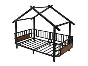 Lit cabane 90x200 cm OKWISH   coloris noir