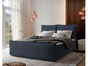 Lit avec rangement 160x200 cm <strong>MASSENO</strong>  <strong></strong> coloris bleu