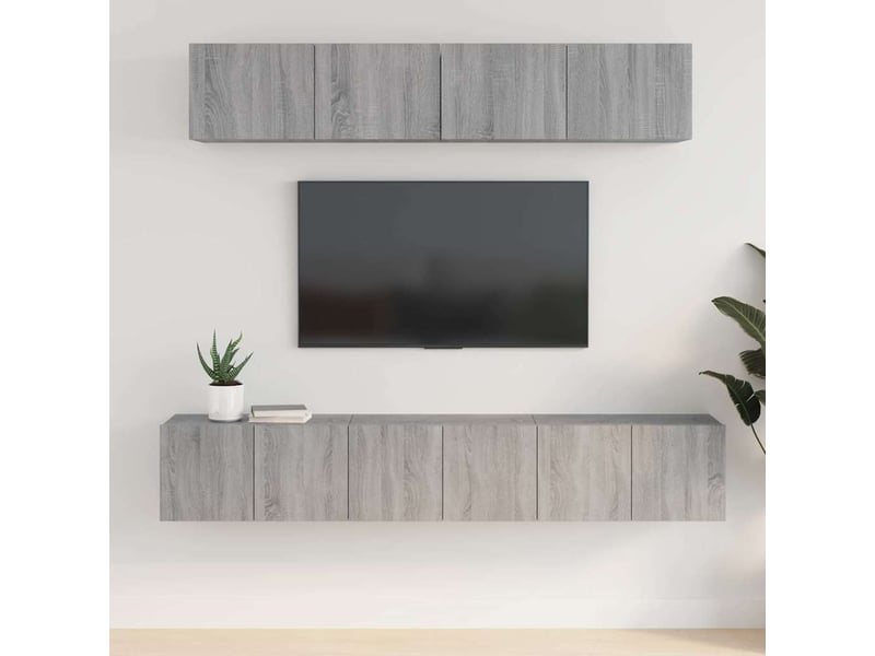  Ensemble de meubles tv 5 pcs sonoma gris bois d'ingénierie shl96706  - Conforama B