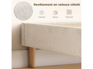 Lit avec rangement 140x190 cm <strong></strong>  <strong></strong> coloris blanc